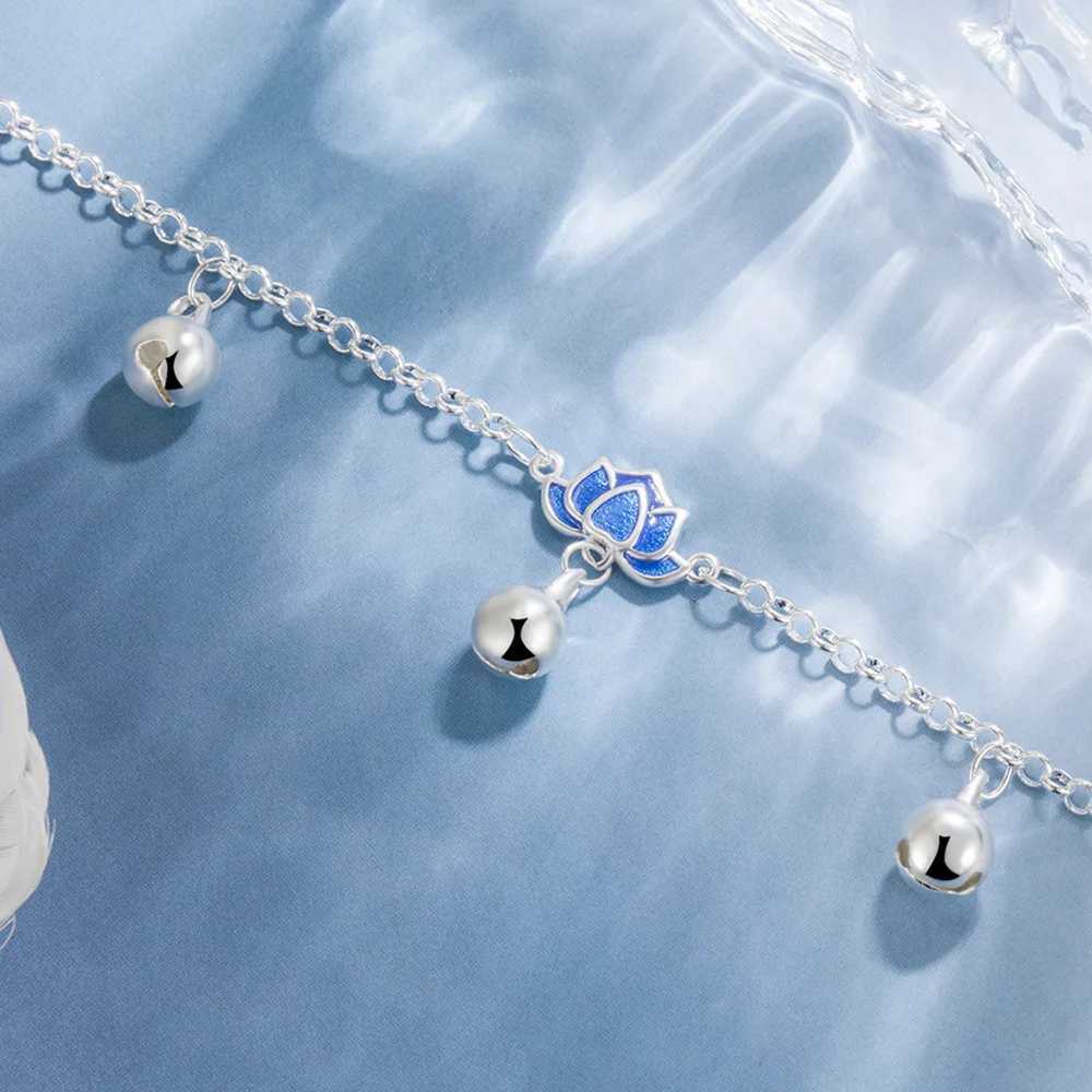 925 Sterling Silver Lotus Bell Charm Bracelets For Women Luxury Designer Fine Jewelry Accessories Wholesale Argent 925 Z250807