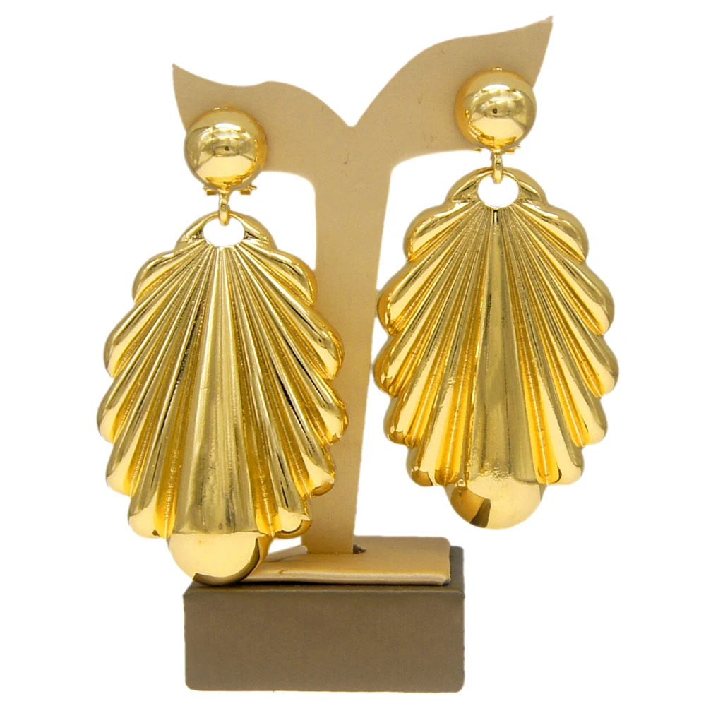 Womens Earrings Pierced Electroplated Gold Copper Alloy Color Large Earrings For Daily Party Wear 250807