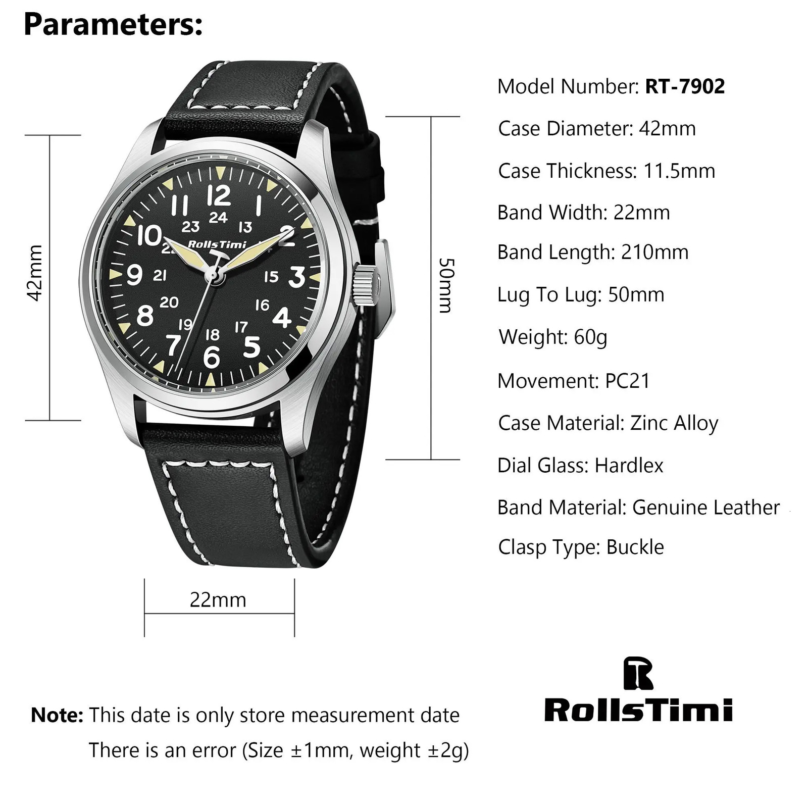 Rollstimi Mens Watch High-end Quartz Watch Men Leather Waterproof LKuminous Multifunctional Watch Men Reloj Hombre 250807