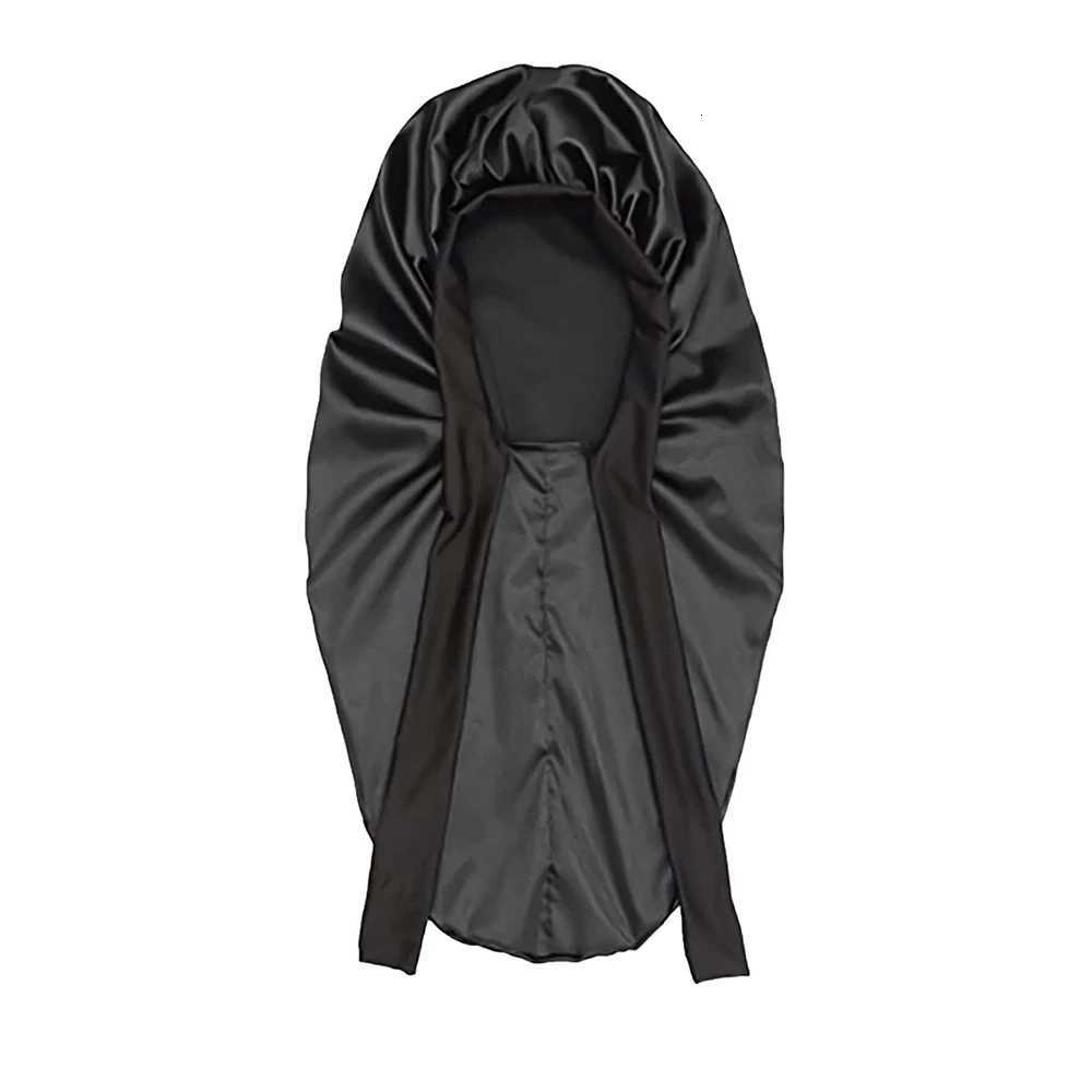 Women Bonnet Satin Sleeping Hat Long Tail Braid Hair Night Sleep Cap Head Cover Bonnets Shower Caps For Sauna Bathing Bonnet Z250808