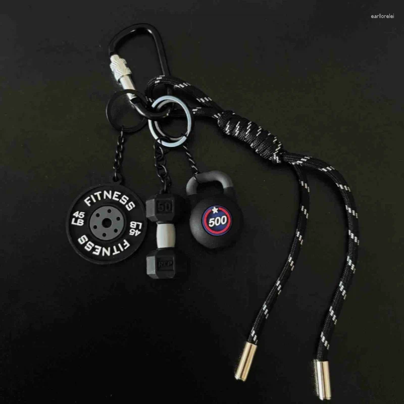 Fashion Sports Backpack Pendant Cute Pink Keychain Charm Bag Sport Cup Dumbbell Car Keys Wallet Key Chain