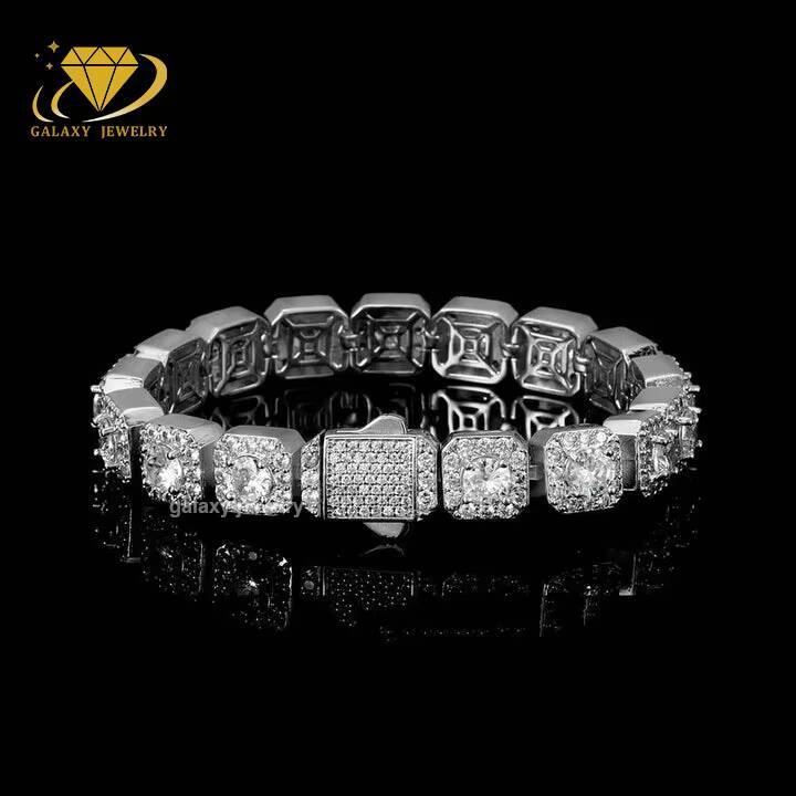 Mens Vvs Bracelet Moissanite Tennis Chain Iced Out Diamonds 925 Sterling Silver Charm Bracelets Tennis Link Chain