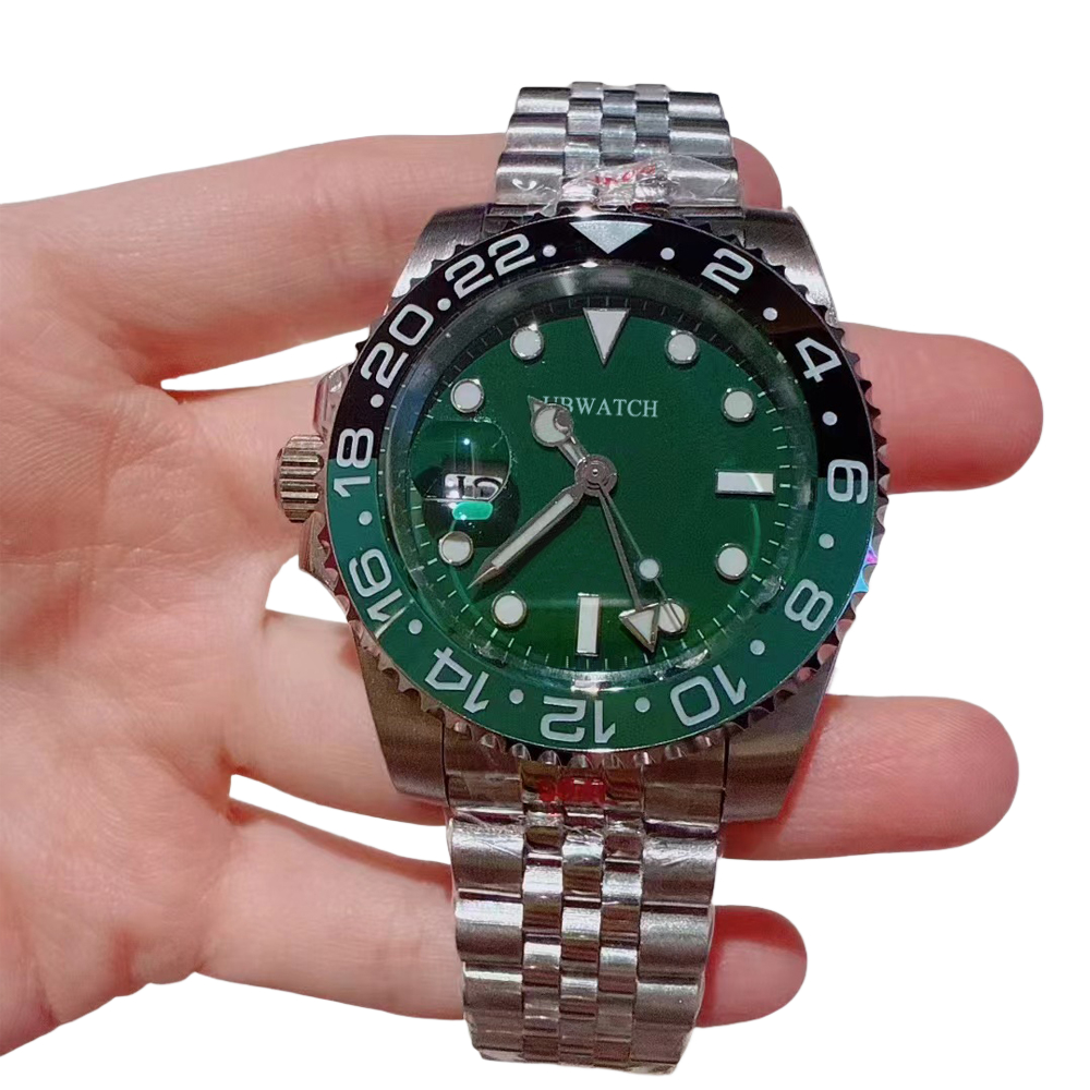 Newest 40MM Unique Black Green Bezel Luminous Men Wristwatches RP3285 Automatic Mechanical Watch Sapphire Glass Man Watches St9