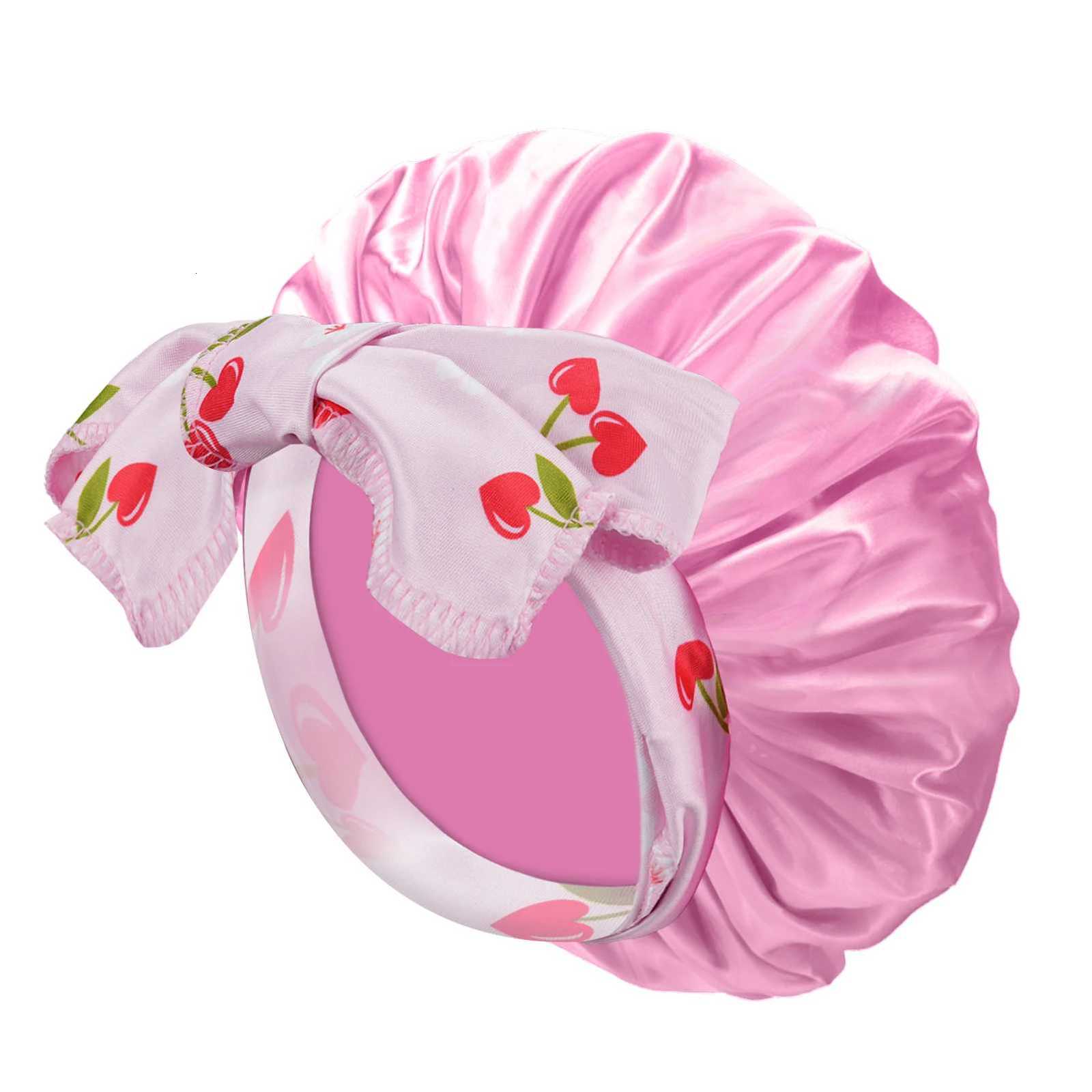 Baby Sleep Cap with Band Bow Tie Silk Kids Shower Night Sleep Hat Beanies Satin Bonnet Nightcap for Boys and Girls Z250808