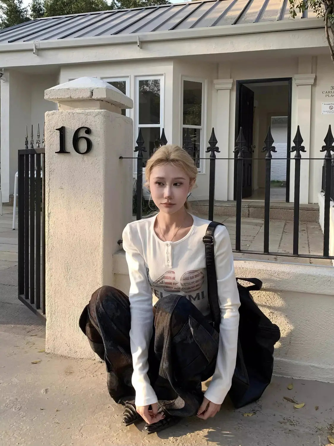 Retro street style camouflage spliced multi-pocket work jeans for women American loose straight wide-leg casual pants 250804