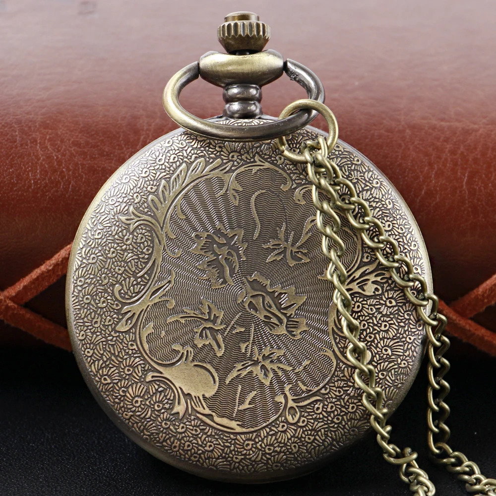 1913 Western Denim Vintage Classic Quartz Pocket Watch Bronze Pendant Necklace Chain Universal Fob Watch for Boys and Girls 250807