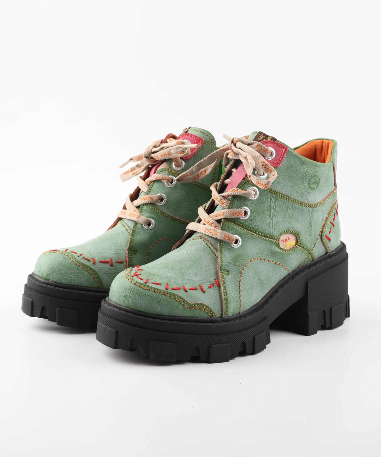 Spring and Autumn Seasons Womens Solid Color Handsewn Thickened Sole Boots 250801