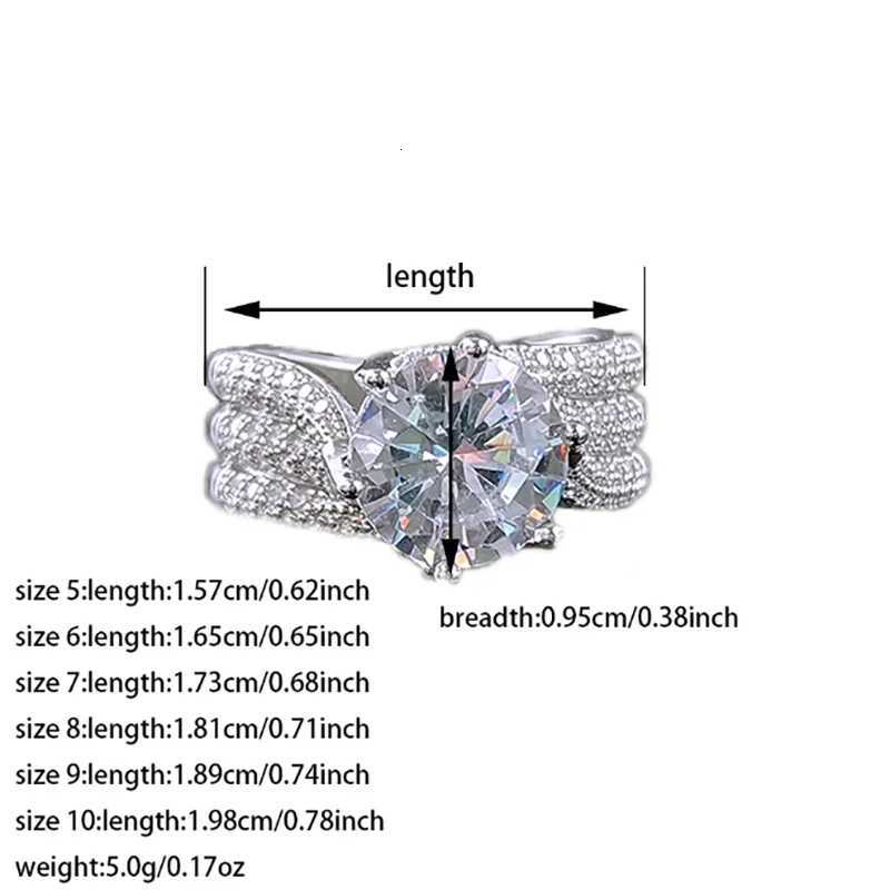 10MM Cubic Zirconia Wedding Bands Ring for Women Luxury Crystal CZ Ring Engagement Accessories New Arrival Trendy Jewelry R7851 Y250808