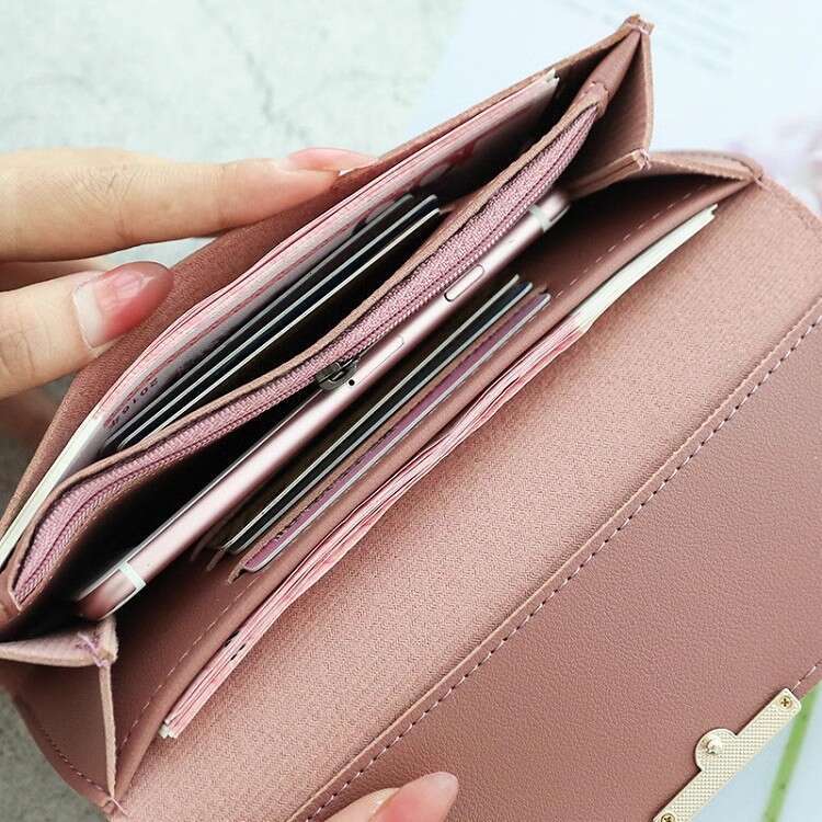 Women's Long 2024 New Korean and Japanese Style Large Capacity Multi-Card Slot Fashion Simple Versatile Foldable Clutch Wallet