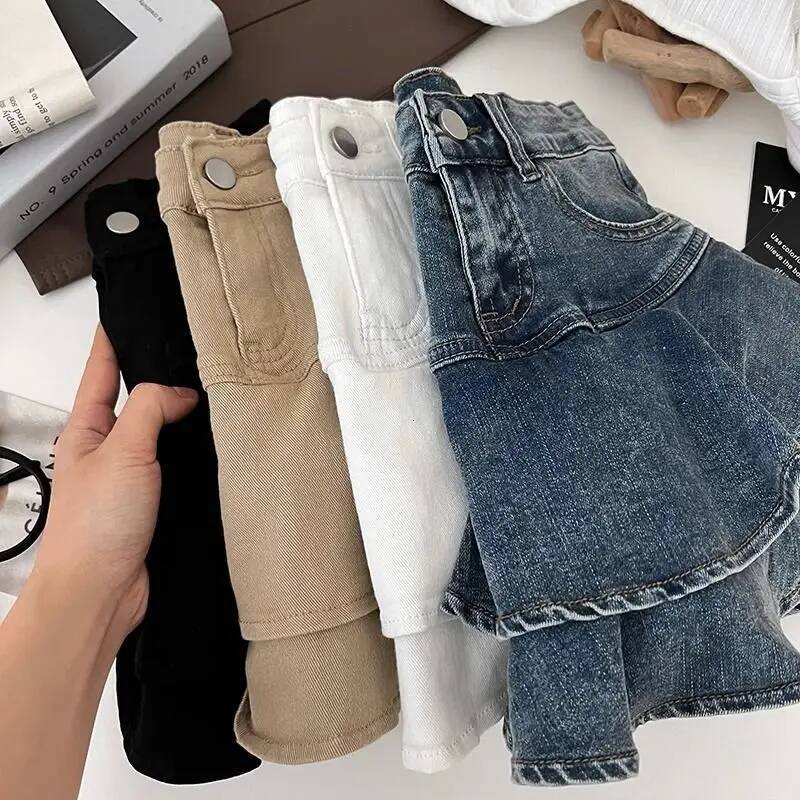2025 Summer New Women's Design Double Layer Ruffle High trend Waist Ruffle Denim Skirt Women's Anti Light Short Skirt New Designer