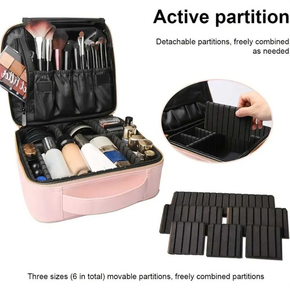 Makeup Train Case Makeup Bag Cosmetic Case With Adjustable Dividers For Makeup Bes Travel Makeup Case Y250808
