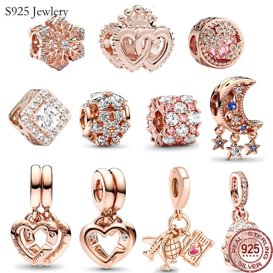 Elegant 925 Sterling Silver Rose Sister Charm With Tested Pearls - Ideal For DIY Ladies' Bracelet Gifts