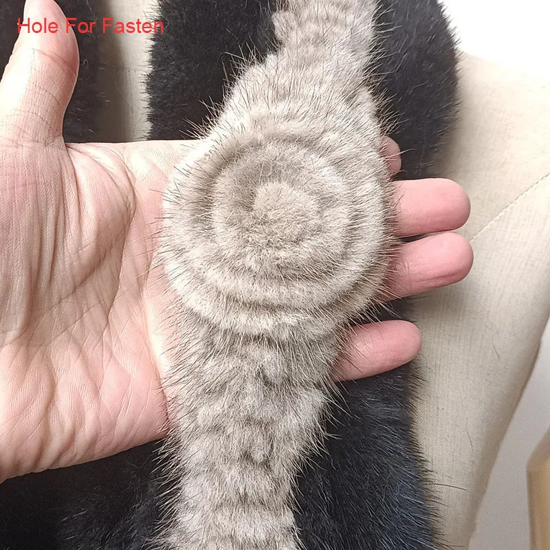 Winter Women Knitted Real Mink Fur Scarf Wholesale Fashion Thick Warm Female Genuine Mink Fur Scarves 250807
