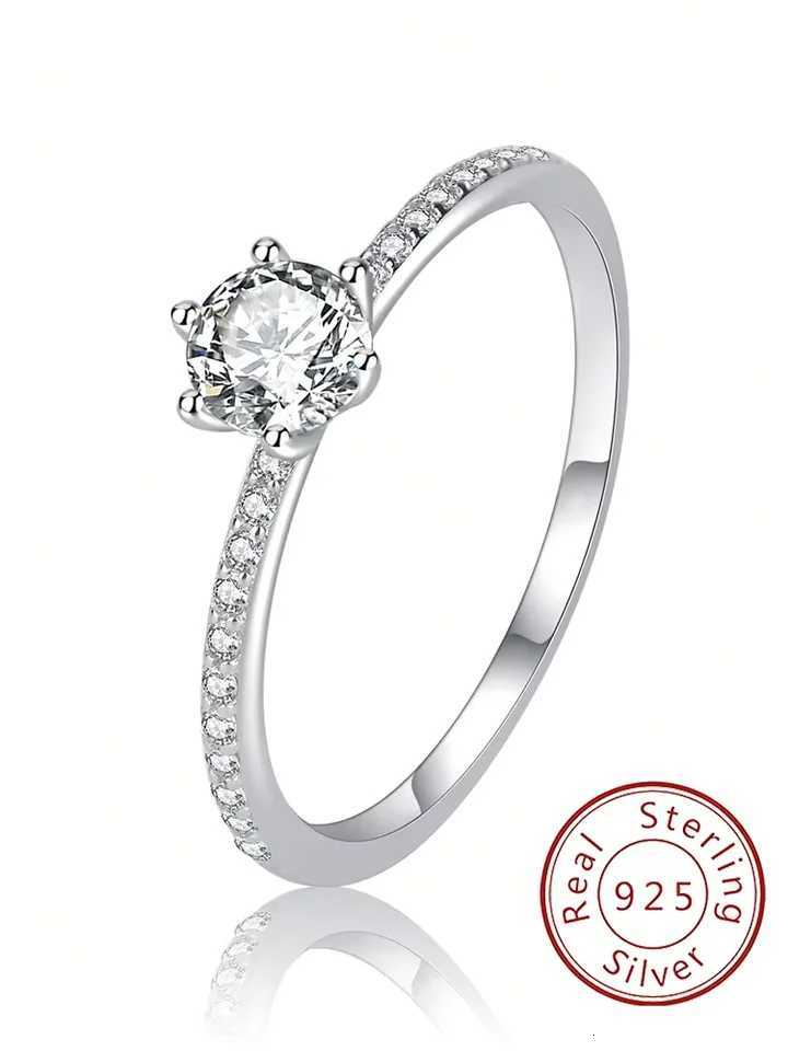 925 Sterling Silver Simplicity Classic Gorgeous Shiny Zircon Single Ring For Women Engagement Wedding High Quality Fine Jewelry Y250808