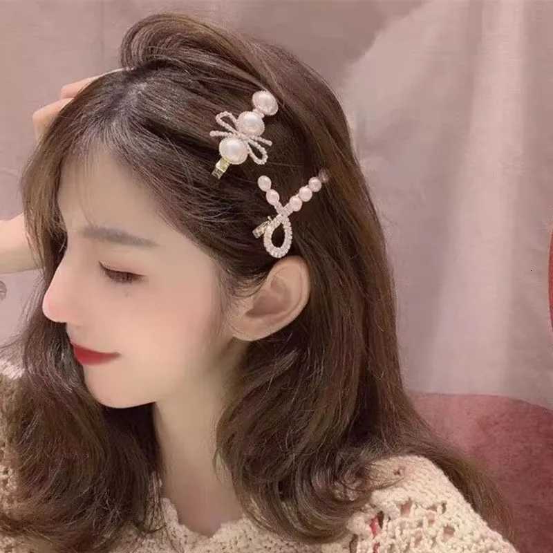 5-Piece Retro Hair Clips Simple Pearl Side Clips for Women Girls Headband Hairpins Barrettes Ins Black Floral Hair Accessories Y250808