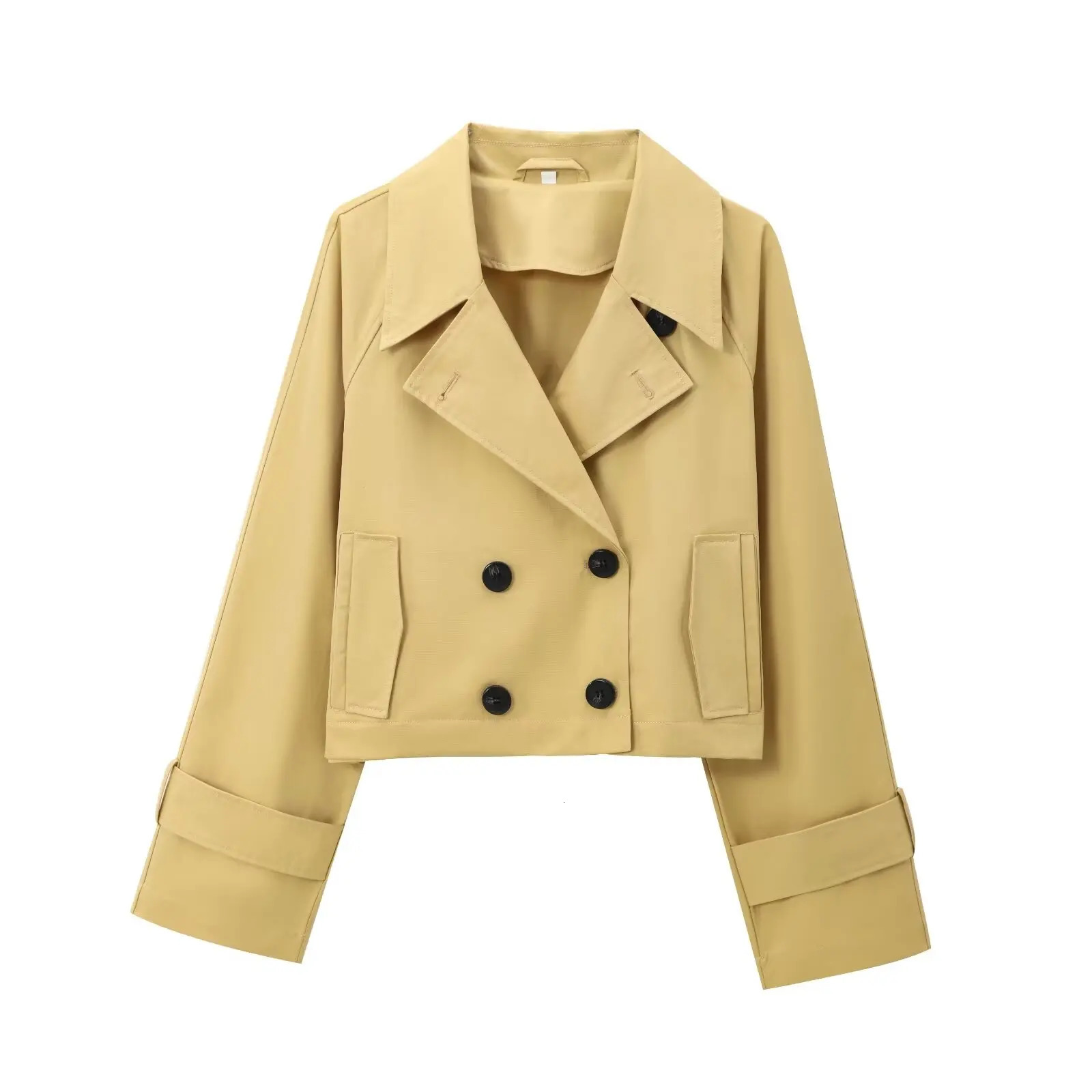 autumn womens clothing style fashionable and versatile windbreaker style long sleeved short elegant jacket 250728