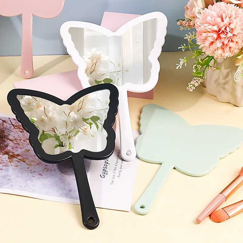 1PCS Portable Butterfly Shaped Makeup Mirror Handheld Mirror Eyelash Extension Mirrors Salon Makeup Mirrors Z250807