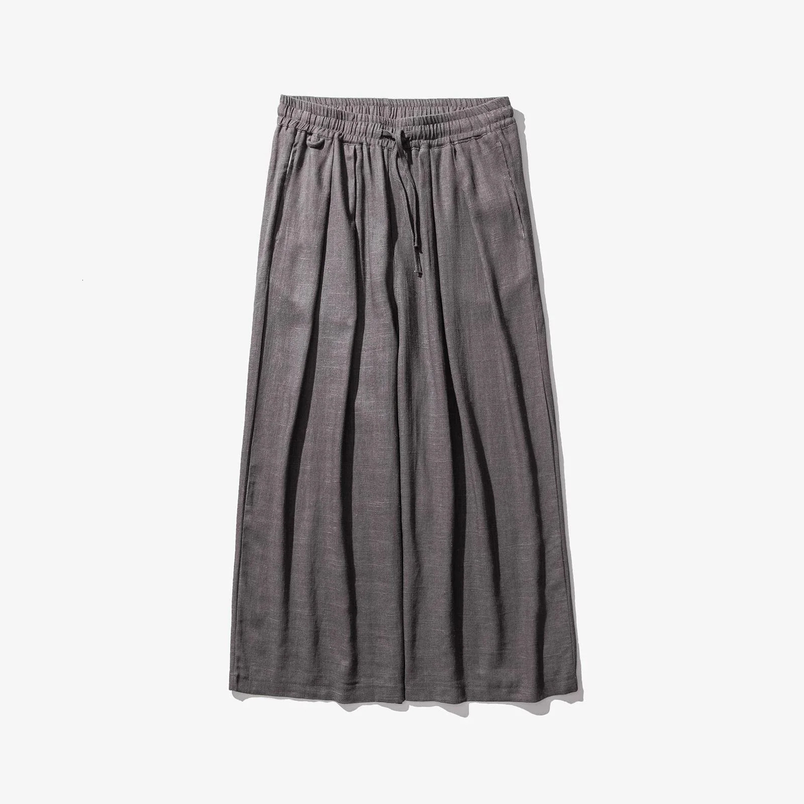 Summer Casual AnkleLength Pants Men Chinese Style Loose Harem Mens Solid Straight Lightweight Hip Hop Wide Leg Man 250729