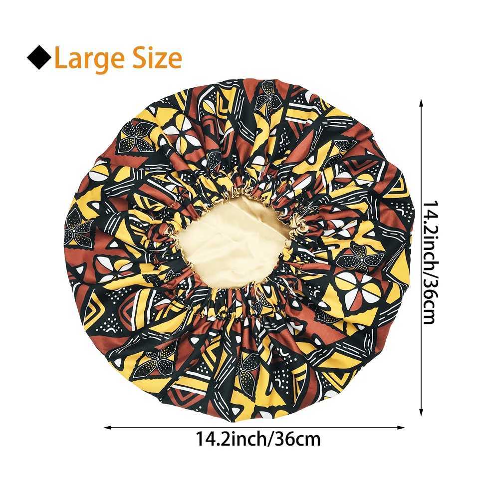 Double Layer Satin Bonnet Silky Sleep Cap for Women Extra Large Reversible Adjustable Satin Cap Sleeping for Curly Natural Hair Z250808