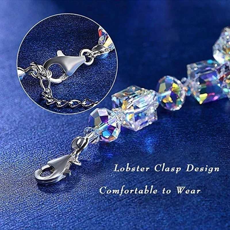 1pcs Women Trendy Cube Crystal Bracelet Luxurious Personality Versatile Wrist Chain Best Friend Gift Z250807