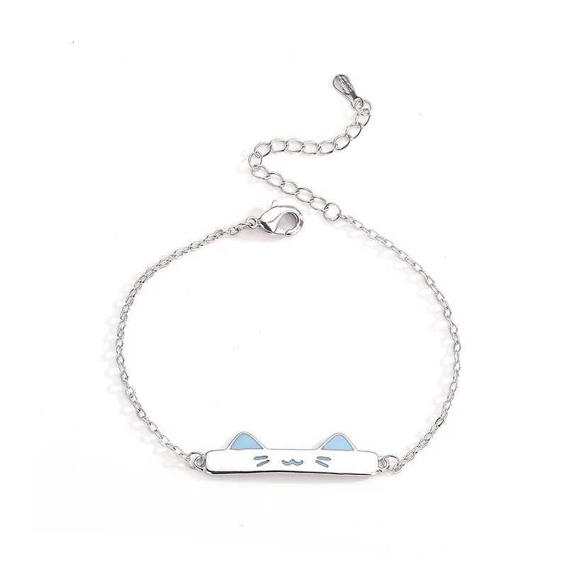 925 Sterling Silver Cat Dog Couple Bracelet Set Adjustable Matching Jewelry for Boys Girls with Gift Valentines Day Gift Z250807