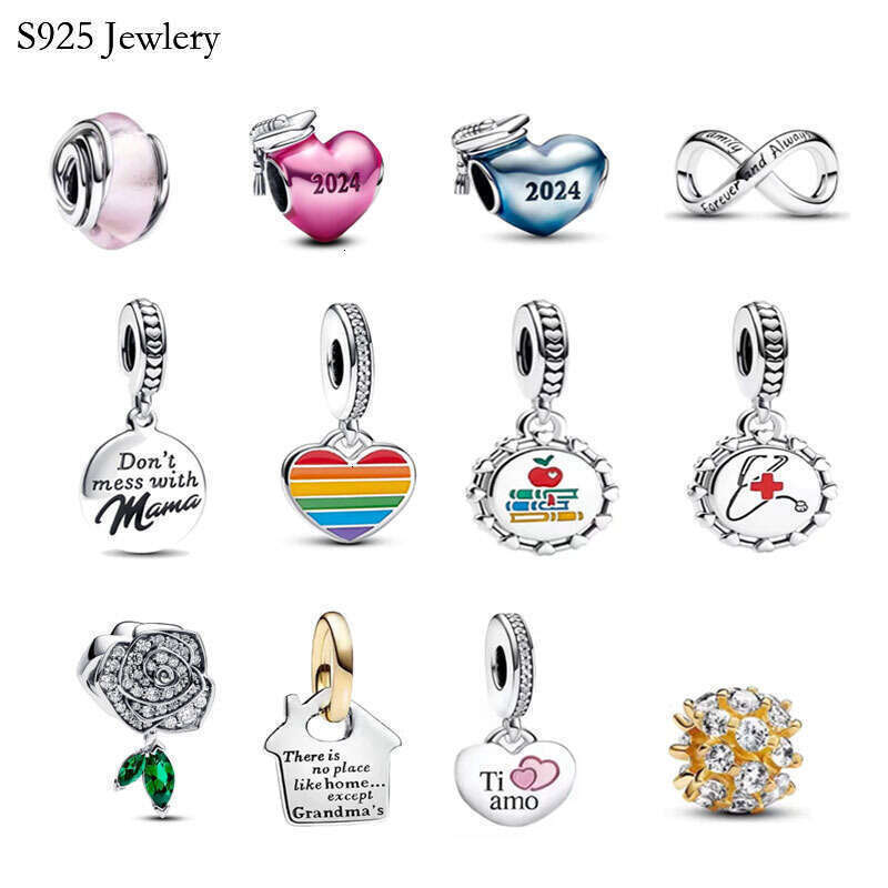 2025 NEW Charms 925 Sterling Silver Roses Doctor Is Home Pendant Women Jewelry Urious And Elegant Mother Is Day Gift Love Graduation Hat