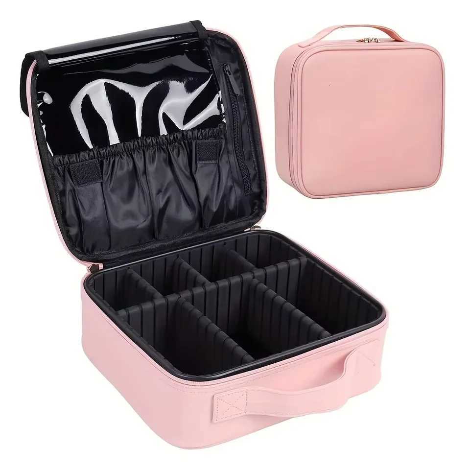 Makeup Train Case Makeup Bag Cosmetic Case With Adjustable Dividers For Makeup Bes Travel Makeup Case Y250808