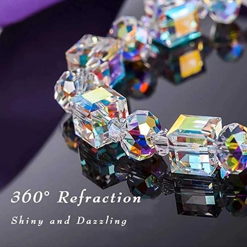 1pcs Women Trendy Cube Crystal Bracelet Luxurious Personality Versatile Wrist Chain Best Friend Gift Z250807