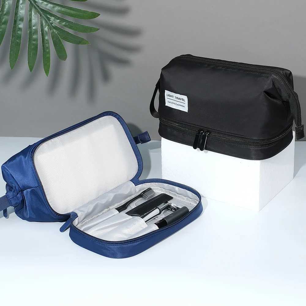 Travel Portable Cosmetic B Bag Large Capacity Double Layer Waterproof Makeup Pouch Waterproof Storage Bag Toiletries Organizer Y250808