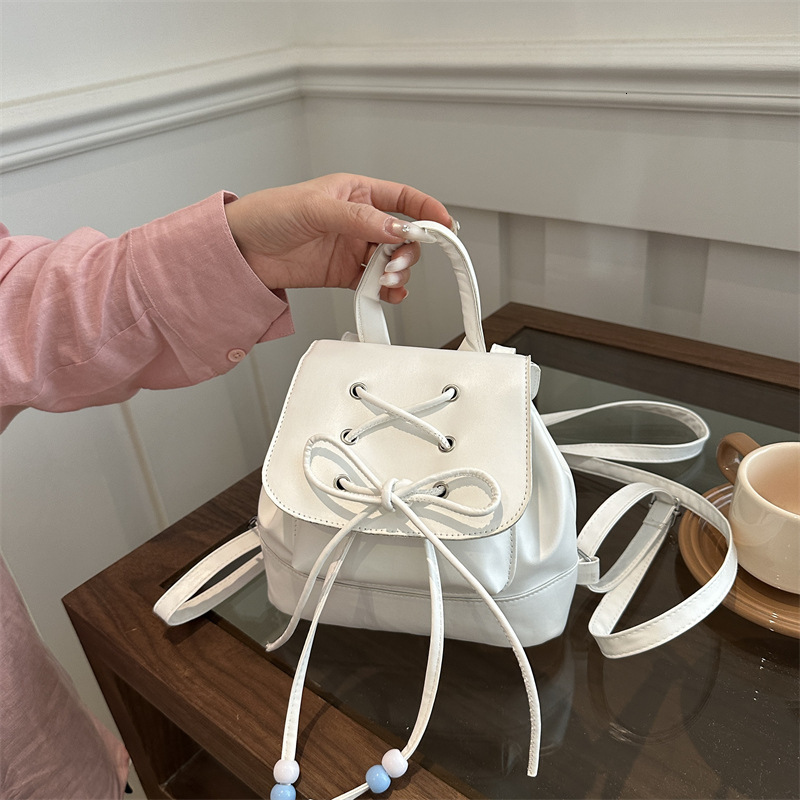 2025 Autumn New Women's Backpack Fashion Academy Style Backpack Handbag Bucket Bag Travel Bag Backpack fashion Bow Light Luxury Style Autumn New 