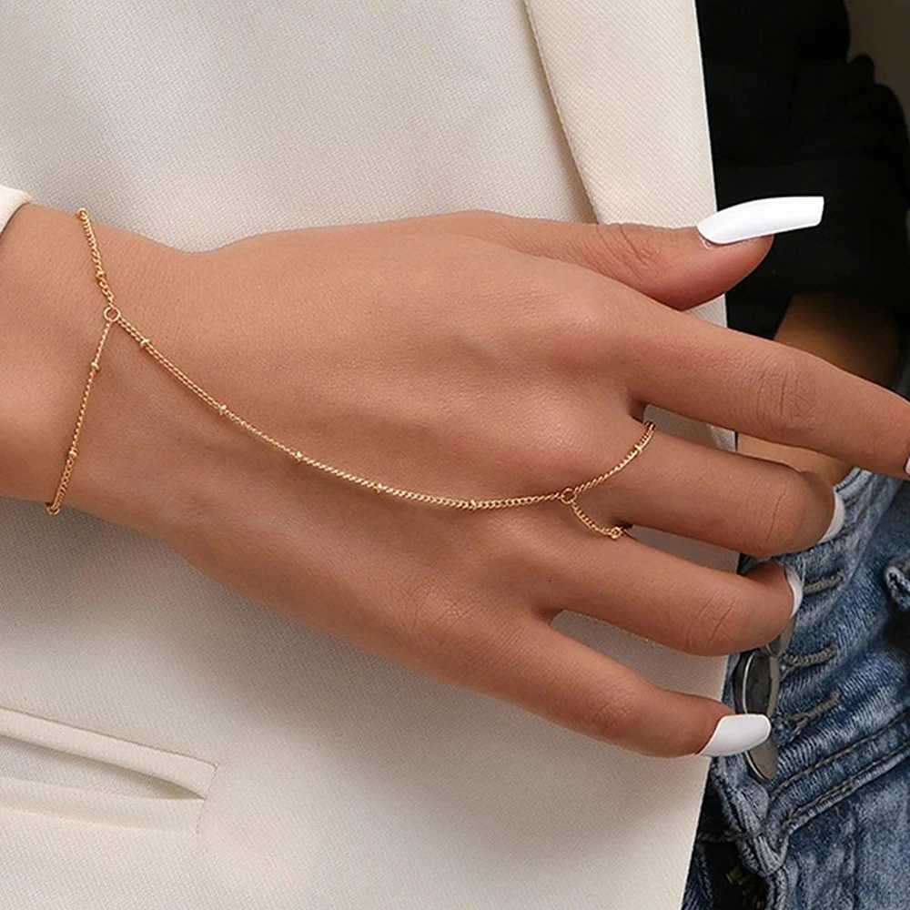 Stainless Steel Bracelets Personality Design Beaded Finger Chain Minimalist Bracelet for Women Jewelry Best Friend Gifts New Z250807