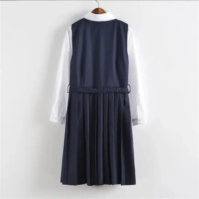 Japanese Pleated Dress Suit Jk Uniform Basic White LongShortsleeved Sailor Kansai Flaperon Preppy 250729