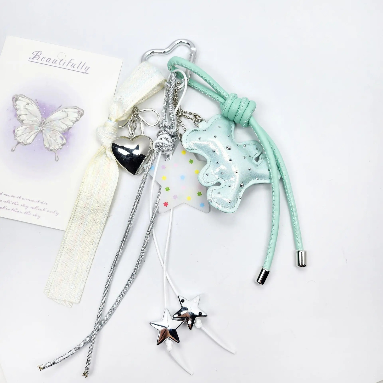 Womens Bag Pendants Sweet Exquisite Bear Heart Star Cute Kawaii Fashionable Versatile Accessories Highquality Keychains 250801