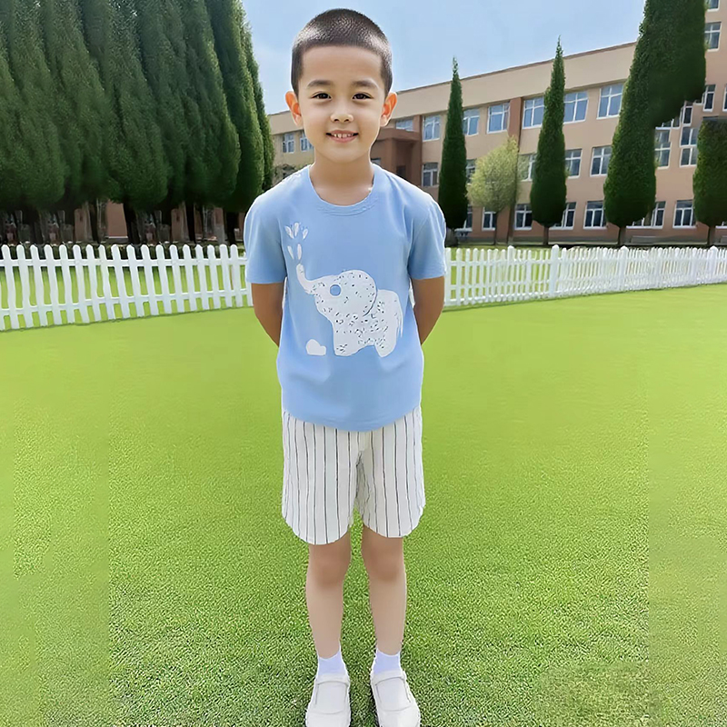 Children's short sleeved set, girls' new summer clothes, boys' T-shirts, shorts, children's clothing wholesale
