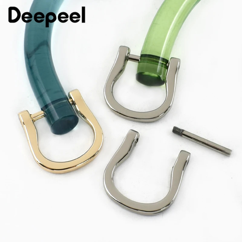 24Pcs Ushaped Plastic Bag Handle Acrylic Transparent Purse Frame Kiss Clasp Women Handbag Wovenbag Replace Bags Accessories 250801