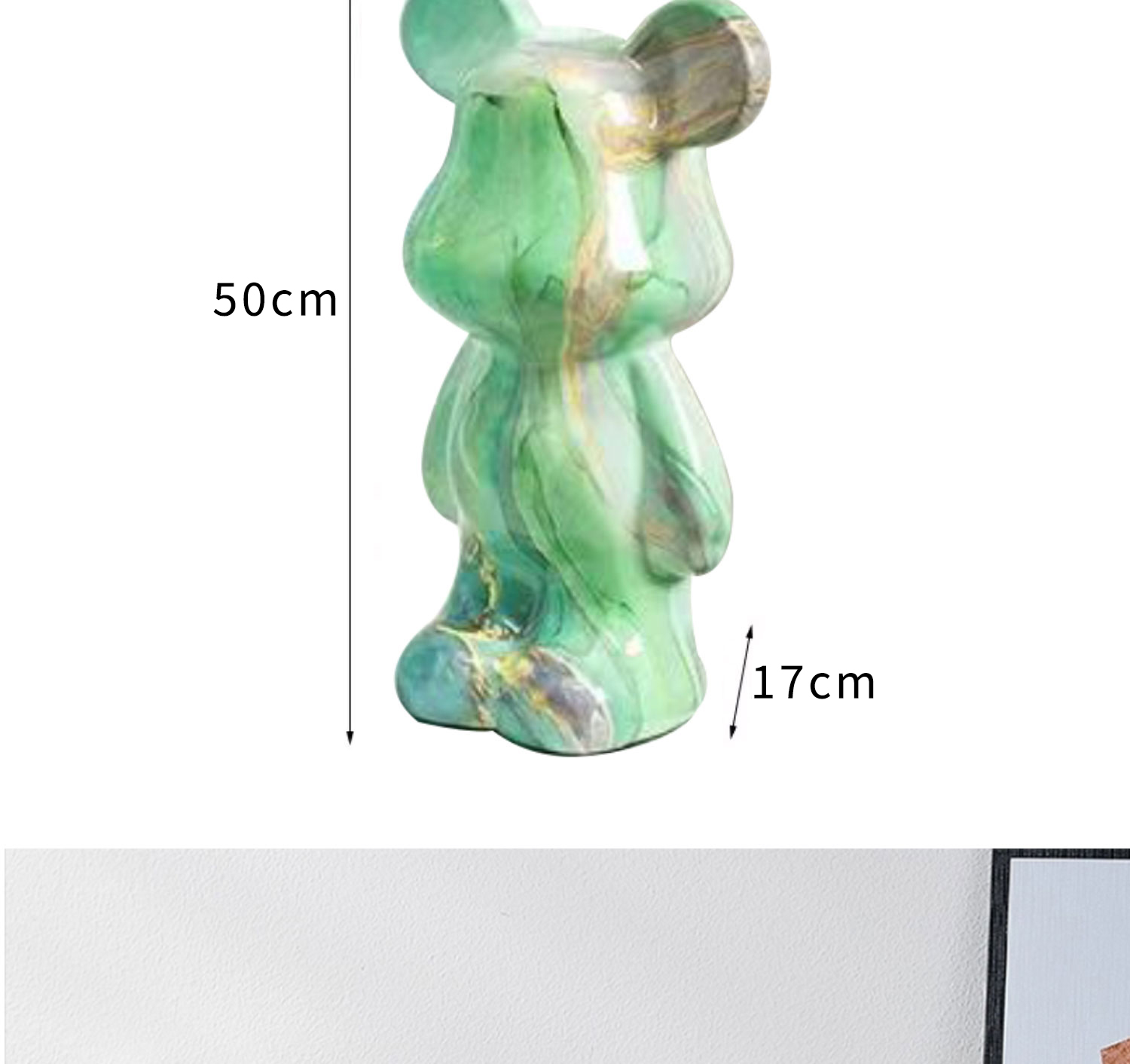 Water Transfer Fluid Cartoon Bear - 50CM Desk Ornament & Piggy Bank for Home Decoration