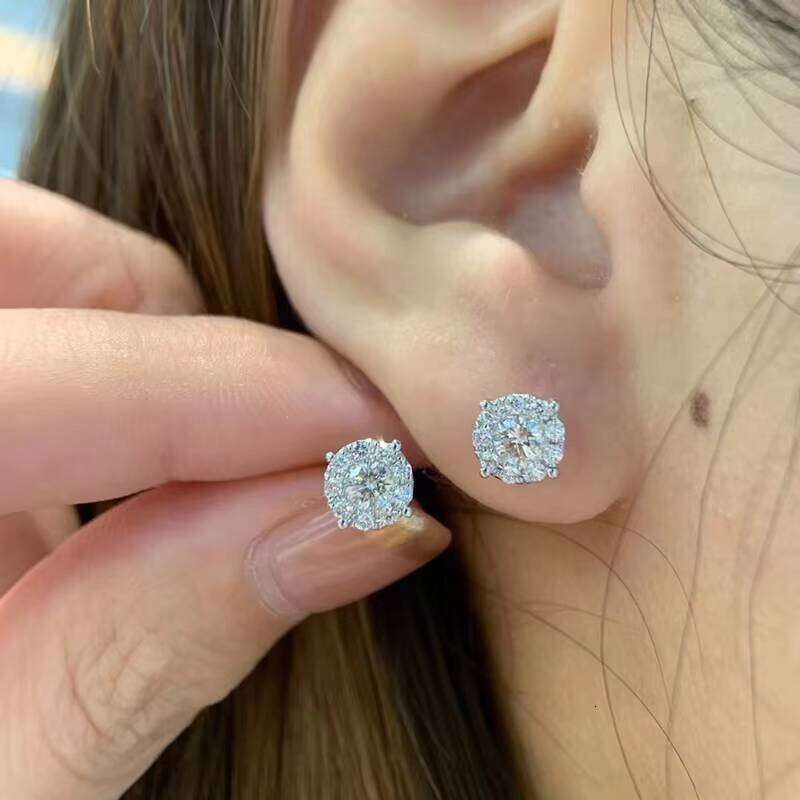 XINGGUANG Latest Gold Earring 4mm Main Stone D VVS Womens Custom Jewelry Moissanite Stud Earrings