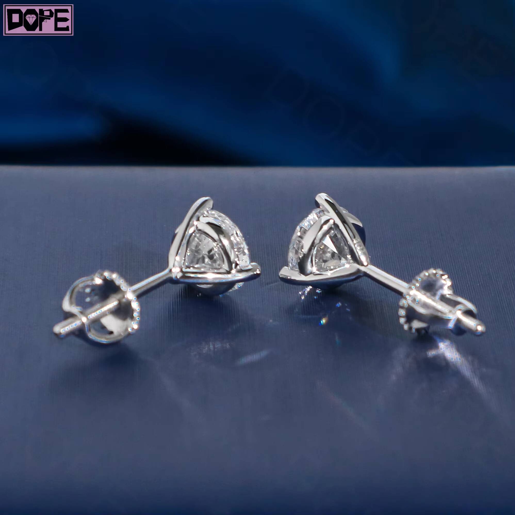 Fine Jewelry Moissanite Earrings Basic 925 Silver 3 Prong VVS Diamond Screw Back Custom Size Stud Earrings