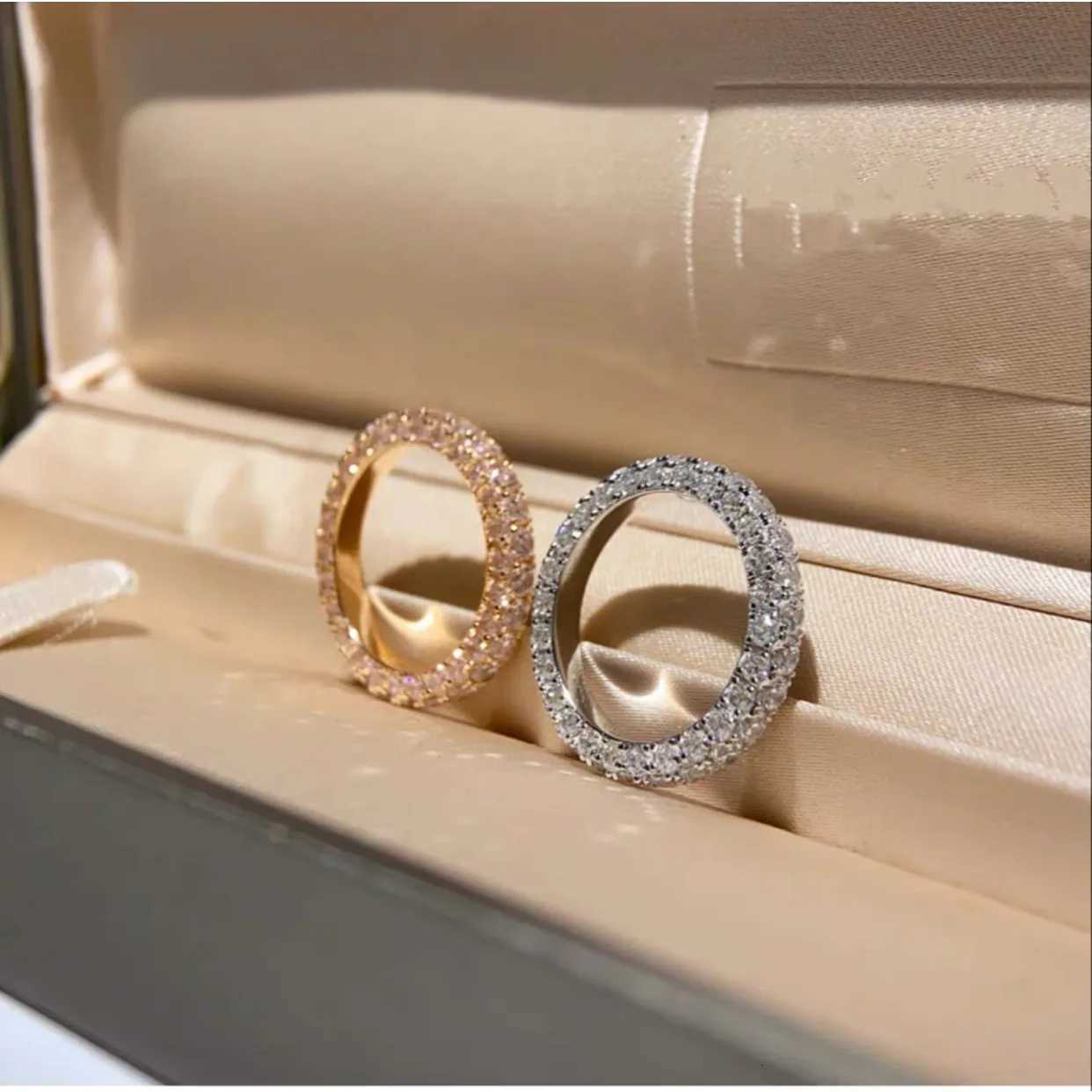 Romantic Lovers Lab Diamond Ring 925 Sterling Silver Party Wedding Band Rings for Women Men Promise Engagement Jewelry Gift Y250808