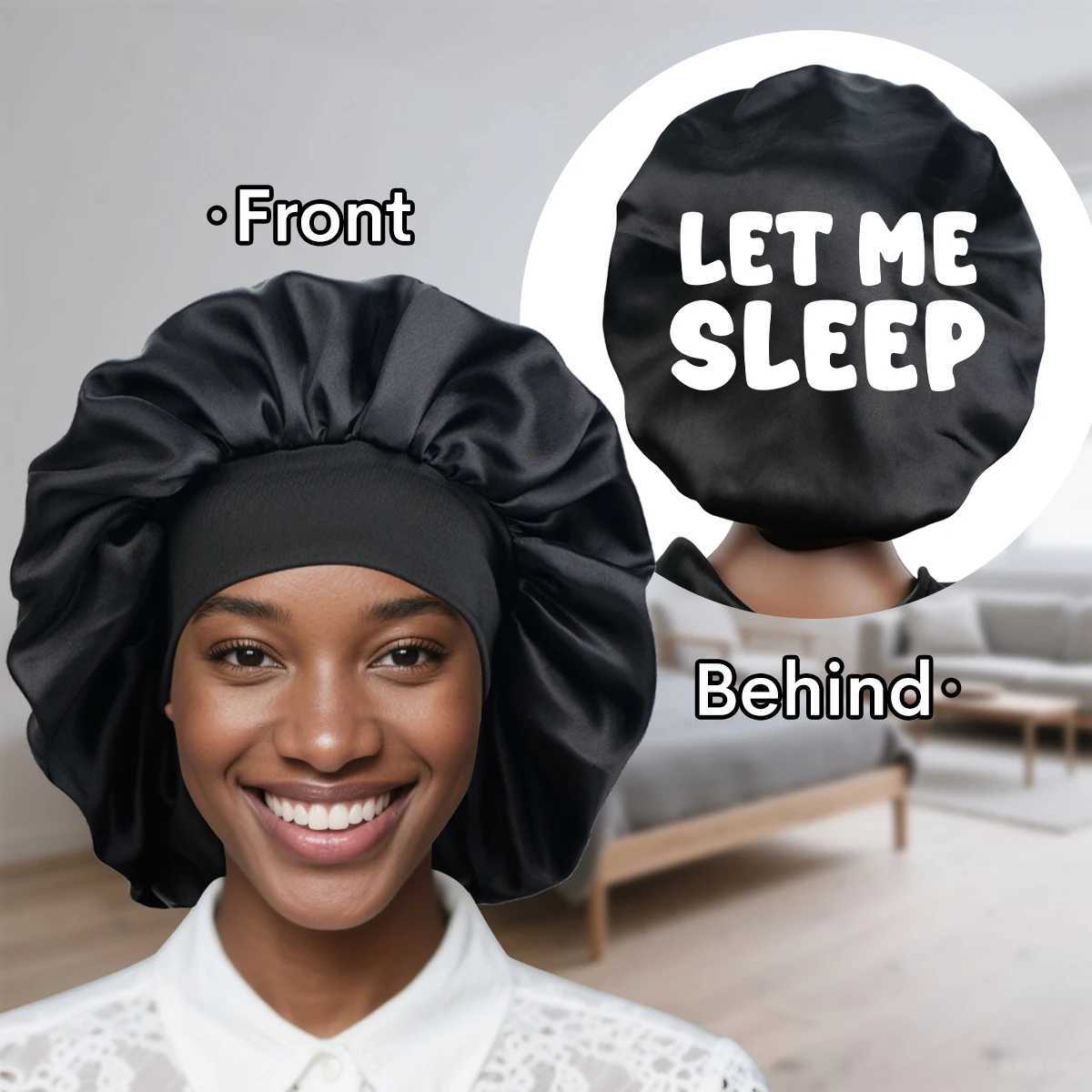 1PC Large Satin Hair Bonnet with Elastic Band Soft Silk Sleep Cap for Women/Men Hair Care Big Size Bonnets for Sleeping Z250808