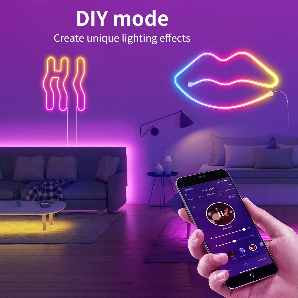 hot smart bluetooth led strip flexible silicone waterproof ip65 color sync music for bedroom tv back outdoor party custom size HCP068