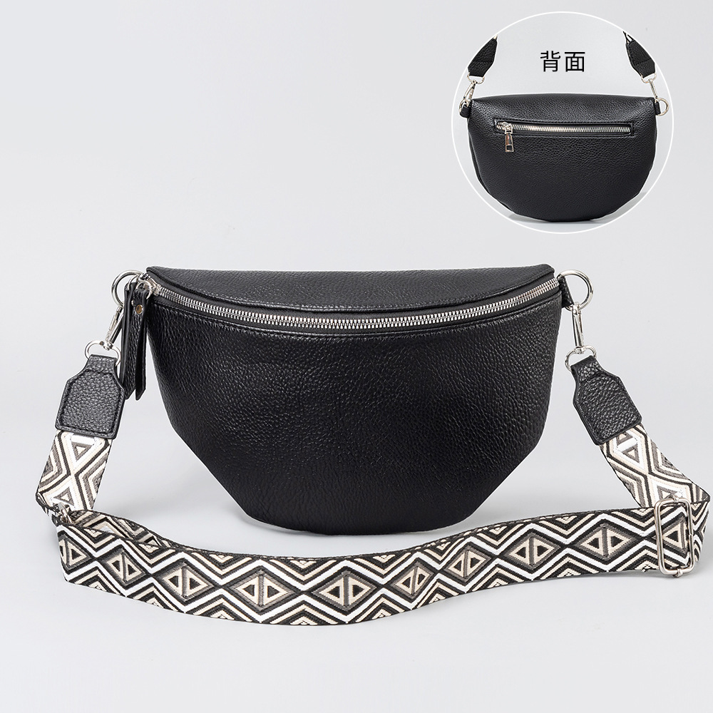 Free Shipping Designer Bag PU Leather Chest Luxury Bag Bag Crossbody For Women, Large Capacity Pleated Waist Bag, Casual Travel Zipper Small Backpack