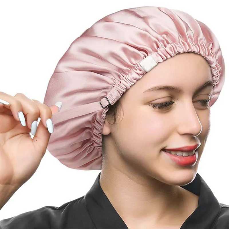 Birdtree Mulberry Silk Bonnet Women Double Layer Sleeping Night Cap Pure Hair Wrap Elastic Headwrap A34324M Z250808