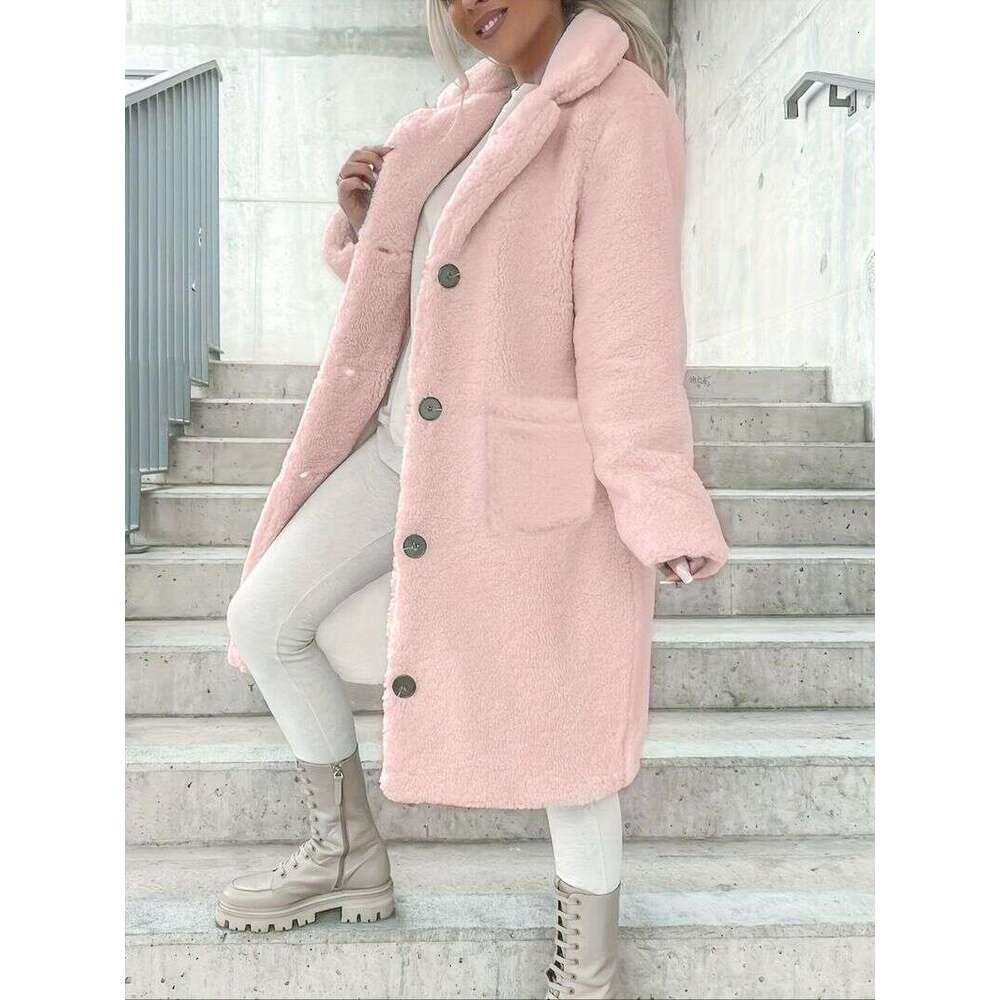 Women's Clothing Autumn And Winter Women's Fur Lapel Plush Long fur Coat
