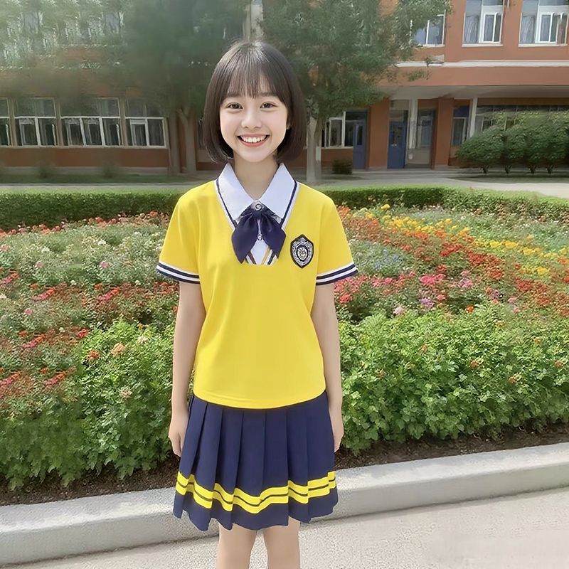 Summer New Design Customization Kindergarten Primary School Children Polo Shirt Uniform Clothing Men's and Women's Skirts School Uniform