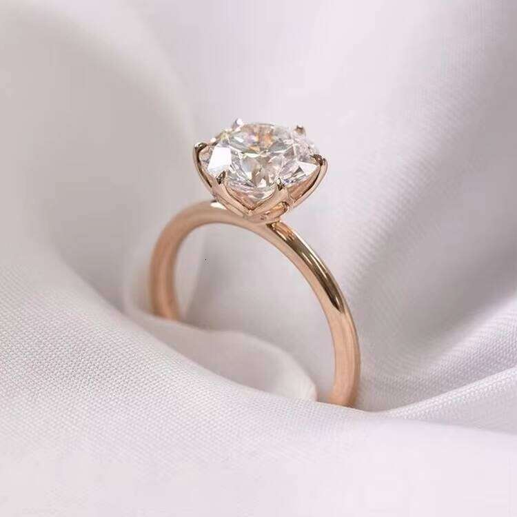 2CT 6 Claws Petal 10k/14k/ Yellow Rose Gold Moissanite Single Dia Ring for Women Engagement Fine Jewelry
