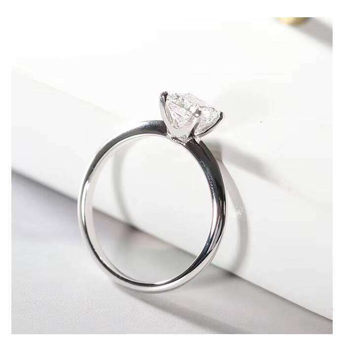 Fashion Jewelry Simple Women Wedding Sterling Sier 1ct VVS Moissanite Dia Princess Cut Engagement Ring