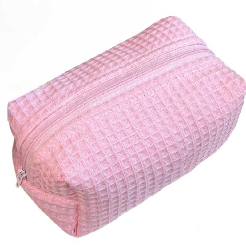 Cute Square Cosmetic Bags Plaid Storage Makeup Bags for Women with Zipper Travel Organizer Makeup Bag Y250808