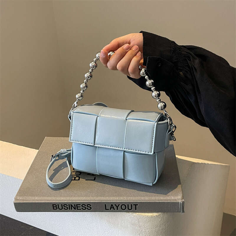 High-Quality Designer Textured Woven Handbag Small Square purse and wallet Luxury for Women bags 2025 New Trendy Fashion Chain Shoulder Crossbody Bag