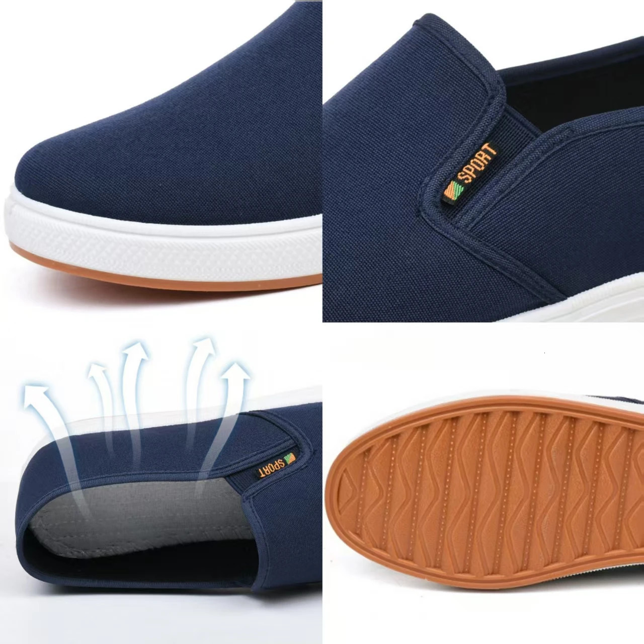 Men Canvas Shoes Lightweight Casual Shoes Black Flats High Quality Soft Male Loafers Slip on Men Vulcanized Shoes Zapatos 250805